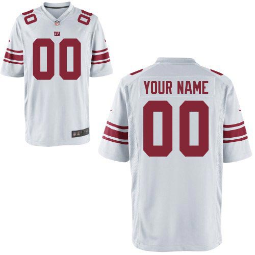 Youth Nike New York Giants Customized White Jersey