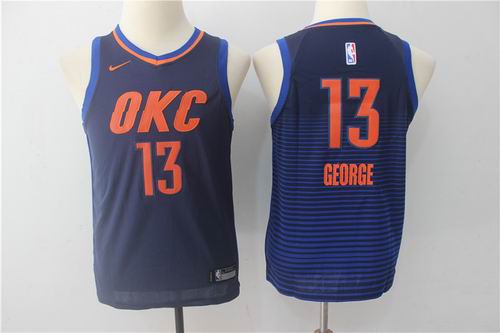 Youth Nike Oklahoma City Thunder #13 Paul George Black blue Jersey