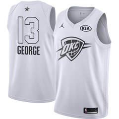 Youth Nike Oklahoma City Thunder #13 Paul George White NBA Jordan Swingman 2018 All-Star Game Jersey
