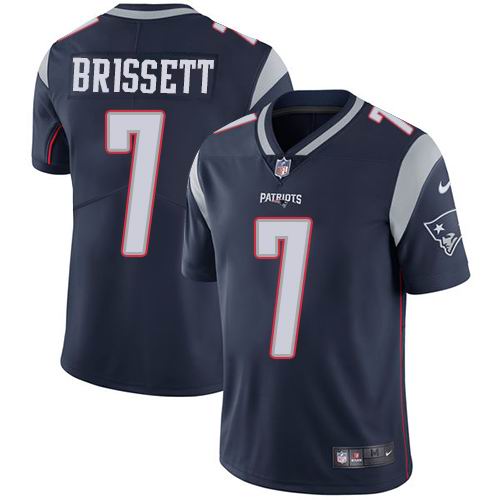 Youth Nike Patriots #7 Jacoby Brissett Navy Blue Team Color  Vapor Untouchable Limited Jersey