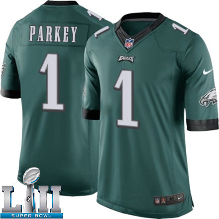 Youth Nike Philadelphia Eagels Super Bowl LII 1 Cody Parkey Limited Midnight Green Team Color NFL Jersey