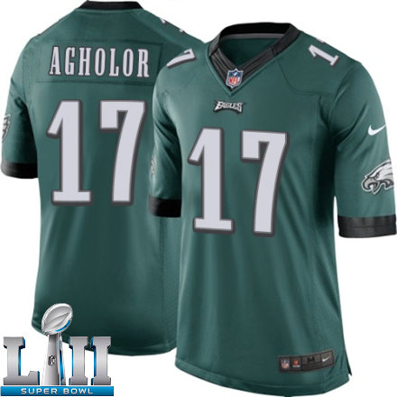 Youth Nike Philadelphia Eagels Super Bowl LII 17 Nelson Agholor Limited Midnight Green Team Color NFL Jersey