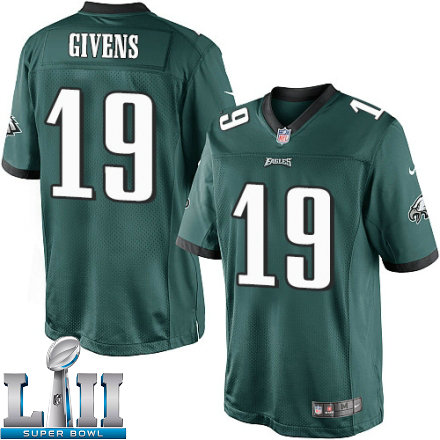 Youth Nike Philadelphia Eagels Super Bowl LII 19 Chris Givens Limited Midnight Green Team Color NFL Jersey