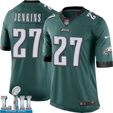 Youth Nike Philadelphia Eagels Super Bowl LII 27 Malcolm Jenkins Limited Midnight Green Team Color NFL Jersey