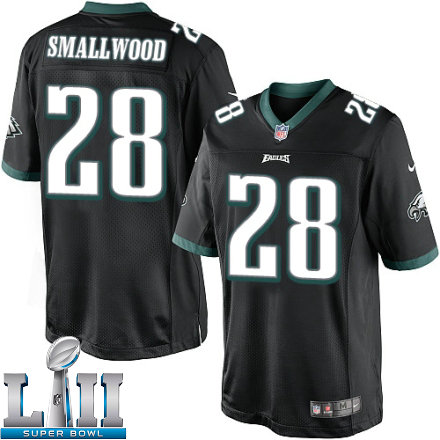 Youth Nike Philadelphia Eagels Super Bowl LII 28 Wendell Smallwood Elite Black Alternate NFL Jersey