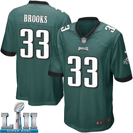 Youth Nike Philadelphia Eagles Super Bowl LII 33 Ron Brooks Game Midnight Green Team Color NFL Jersey