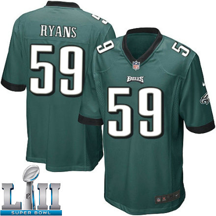 Youth Nike Philadelphia Eagles Super Bowl LII 59 DeMeco Ryans Game Midnight Green Team Color NFL Jersey