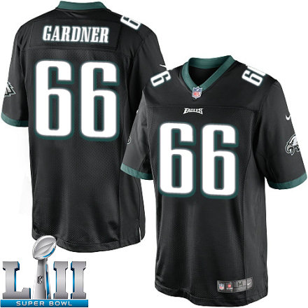 Youth Nike Philadelphia Eagles Super Bowl LII 66 Andrew Gardner Limited Black Alternate NFL Jersey