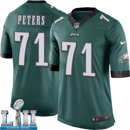 Youth Nike Philadelphia Eagles Super Bowl LII 71 Jason Peters Limited Midnight Green Team Color NFL Jersey