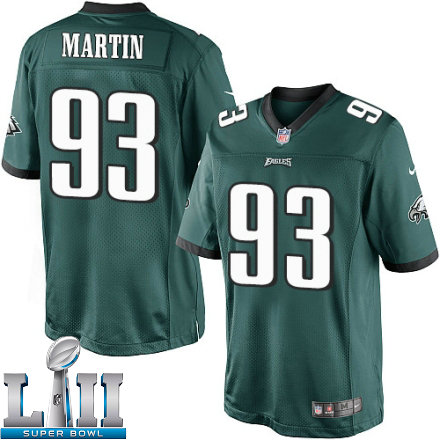 Youth Nike Philadelphia Eagles Super Bowl LII 93 Mike Martin Limited Midnight Green Team Color NFL Jersey