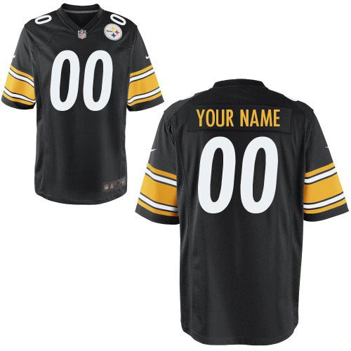 Youth Nike Pittsburgh Steelers Customized Game Team Color Black Jersey
