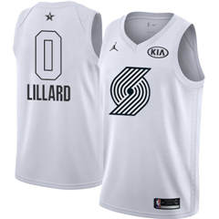 Youth Nike Portland Trail Blazers #0 Damian Lillard White NBA Jordan Swingman 2018 All-Star Game Jersey