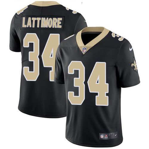 Youth Nike Saints #34 Marshon Lattimore Black Team Color  Vapor Untouchable Limited Jersey