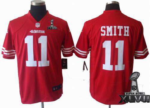 Youth Nike San Francisco 49ers #11 Alex Smith red game 2013 Super Bowl XLVII Jersey