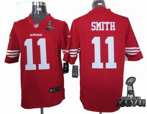 Youth Nike San Francisco 49ers #11 Alex Smith red limited 2013 Super Bowl XLVII Jersey