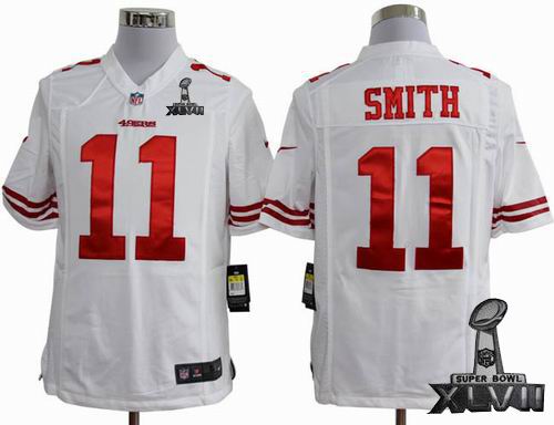 Youth Nike San Francisco 49ers #11 Alex Smith white game 2013 Super Bowl XLVII Jersey