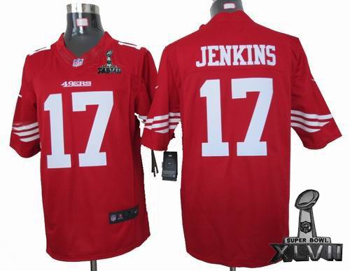Youth Nike San Francisco 49ers #17 A.J. Jenkins red limited 2013 Super Bowl XLVII Jersey