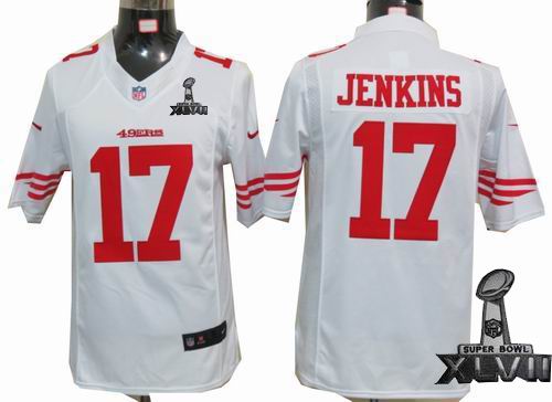 Youth Nike San Francisco 49ers #17 A.J. Jenkins white limited 2013 Super Bowl XLVII Jersey