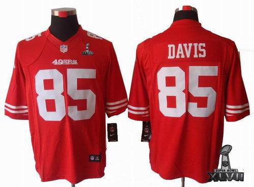 Youth Nike San Francisco 49ers #85 Vernon Davis red limited 2013 Super Bowl XLVII Jersey