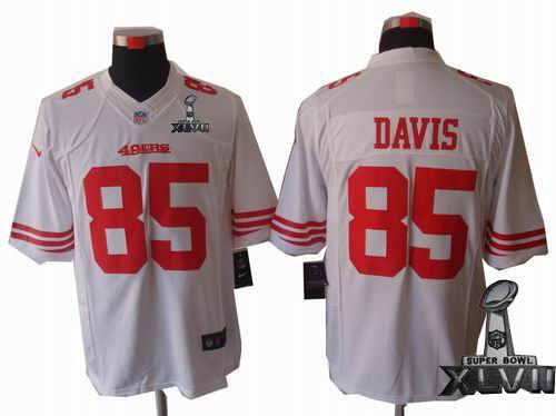 Youth Nike San Francisco 49ers #85 Vernon Davis white limited 2013 Super Bowl XLVII Jersey