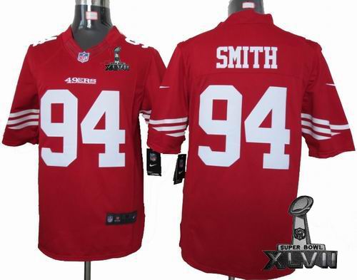 Youth Nike San Francisco 49ers #94 Justin Smith red limited 2013 Super Bowl XLVII Jersey