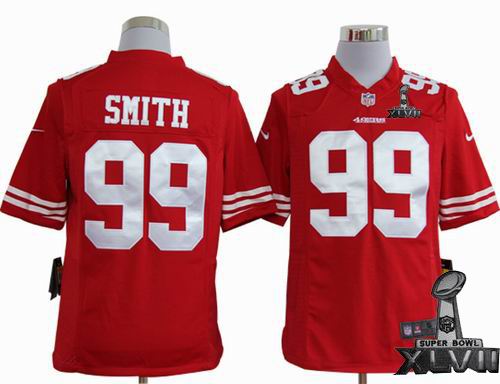 Youth Nike San Francisco 49ers #99 Aldon Smith red game 2013 Super Bowl XLVII Jersey