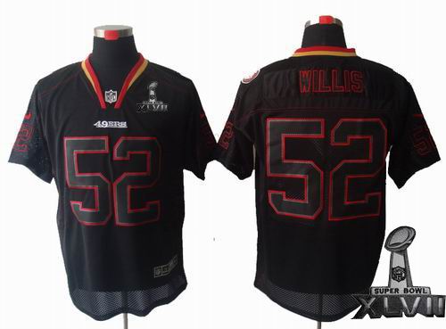 Youth Nike San Francisco 49ers 52# Patrick Willis Lights Out Black elite 2013 Super Bowl XLVII Jersey