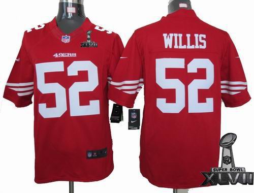 Youth Nike San Francisco 49ers 52# Patrick Willis red Limited 2013 Super Bowl XLVII Jersey