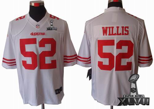 Youth Nike San Francisco 49ers 52# Patrick Willis white Limited 2013 Super Bowl XLVII Jersey