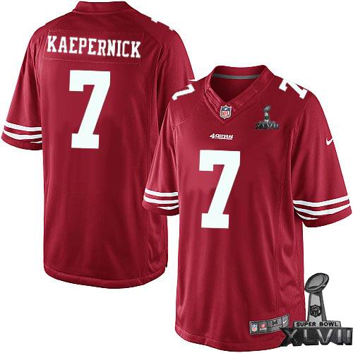 Youth Nike San Francisco 49ers 7 Colin Kaepernick red limited 2013 Super Bowl XLVII Jersey