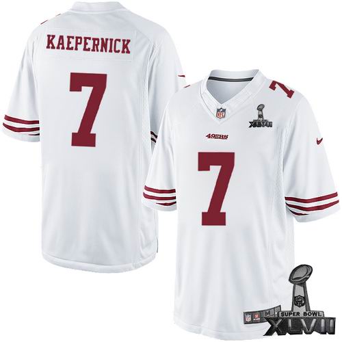 Youth Nike San Francisco 49ers 7 Colin Kaepernick white limited 2013 Super Bowl XLVII Jersey
