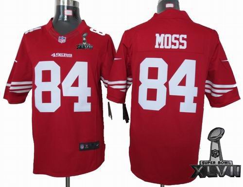 Youth Nike San Francisco 49ers 84# Randy Moss red limited 2013 Super Bowl XLVII Jersey