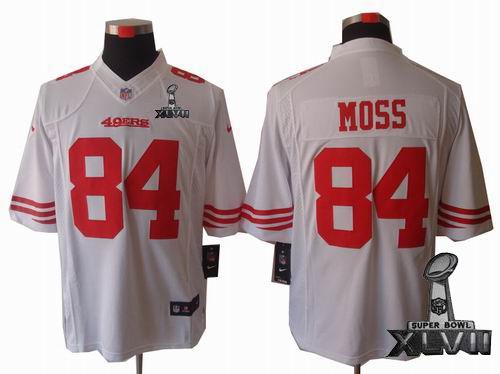 Youth Nike San Francisco 49ers 84# Randy Moss white limited 2013 Super Bowl XLVII Jersey