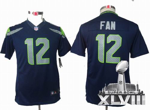 Youth Nike Seattle Seahawks 12th Fan limited team color 2014 Super bowl XLVIII(GYM) Jersey