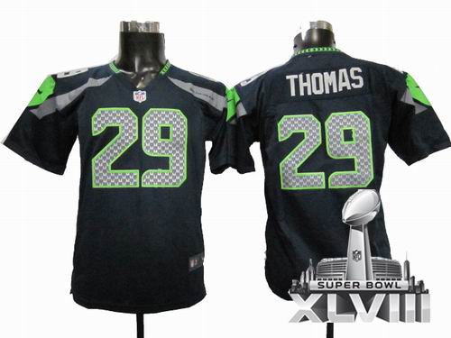 Youth Nike Seattle Seahawks 29# Earl Thomas team color Game 2014 Super bowl XLVIII(GYM) Jersey