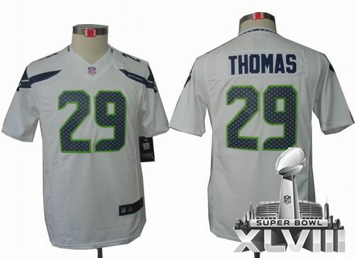 Youth Nike Seattle Seahawks 29# Earl Thomas white limited 2014 Super bowl XLVIII(GYM) Jersey