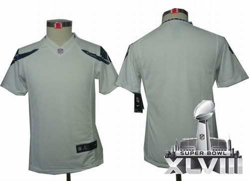 Youth Nike Seattle Seahawks blank white limited 2014 Super bowl XLVIII(GYM) Jersey