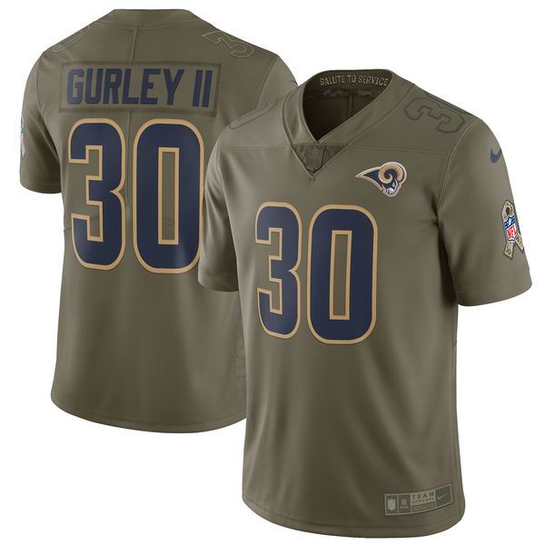 Youth Nike St. Louis Rams #30 Todd Gurley II Olive NFL Limited 2017 Salute To Service Jersey