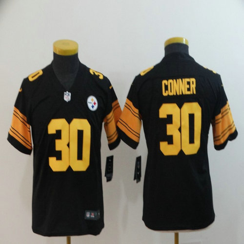 Youth Nike Steelers 30 James Conner Black Youth Color Rush Limited Jersey