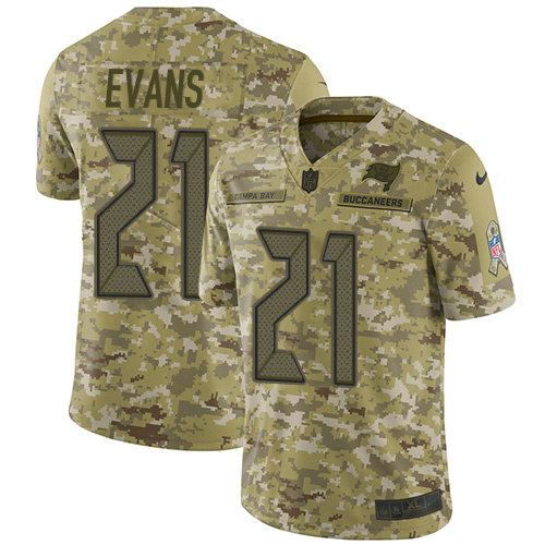 Youth Nike Tampa Bay Buccaneers #21 Justin Evans Camo Stitched NFL Limited 2018 Salute to Service Jersey