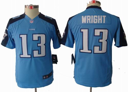 Youth Nike Tennessee Titans 13 Kendall Wright blue limited Jerseys
