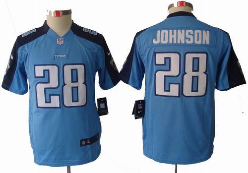 Youth Nike Tennessee Titans 28 Chris Johnson limited blue Jerseys