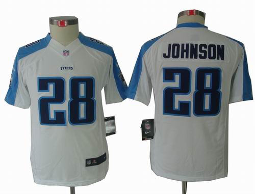 Youth Nike Tennessee Titans 28 Chris Johnson limited white Jerseys