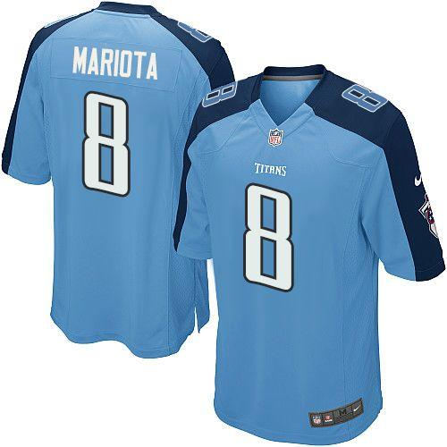 Youth Nike Tennessee Titans 8 Marcus Mariota Light Blue Team Color NFL Elite Jersey