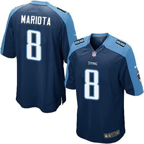 Youth Nike Tennessee Titans 8 Marcus Mariota Navy Blue Alternate NFL Elite Jersey