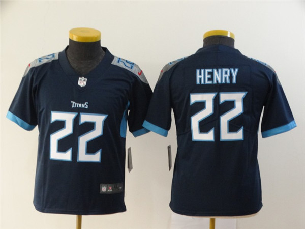 Youth Nike Titans 22 Derrick Henry Navy Youth New Vapor Untouchable Player Limited Jersey