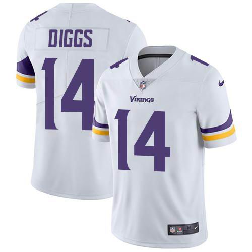 Youth Nike Vikings #14 Stefon Diggs White  Vapor Untouchable Limited Jersey