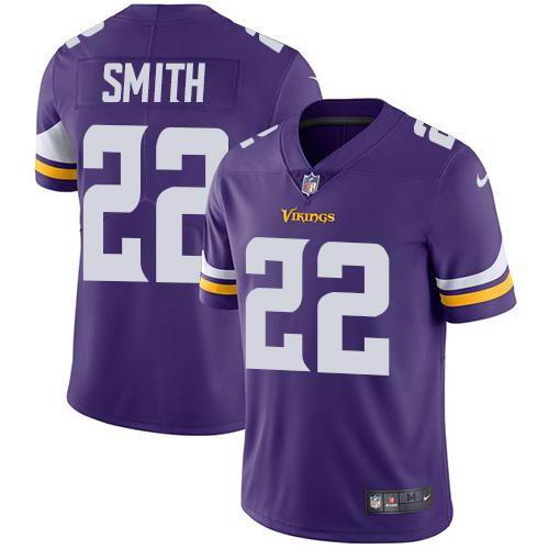 Youth Nike Vikings #22 Harrison Smith Purple Team Color  Vapor Untouchable Limited Jersey