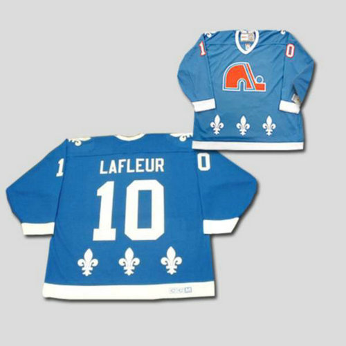 Youth Nordiques #10 Guy Lafleur Stitched CCM Throwback blue NHL Jersey