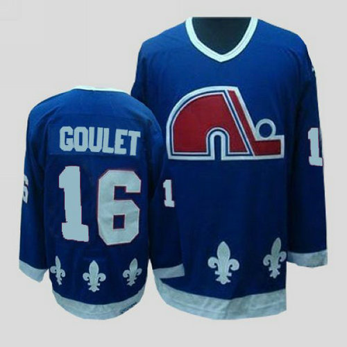 Youth Nordiques #16 Michel Goulet Stitched CCM Throwback Blue NHL Jersey